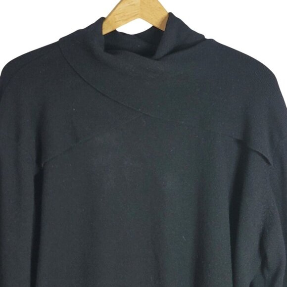 Nancy Heller Sweater Black 1X 100% Cashmere Long Sleeve High Neck Vintage READ - Picture 2 of 7